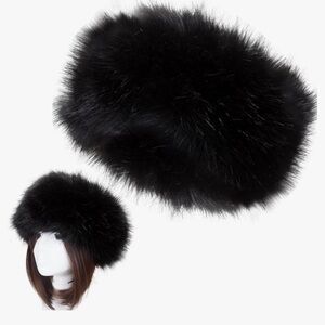 Black Faux Fur Hat
